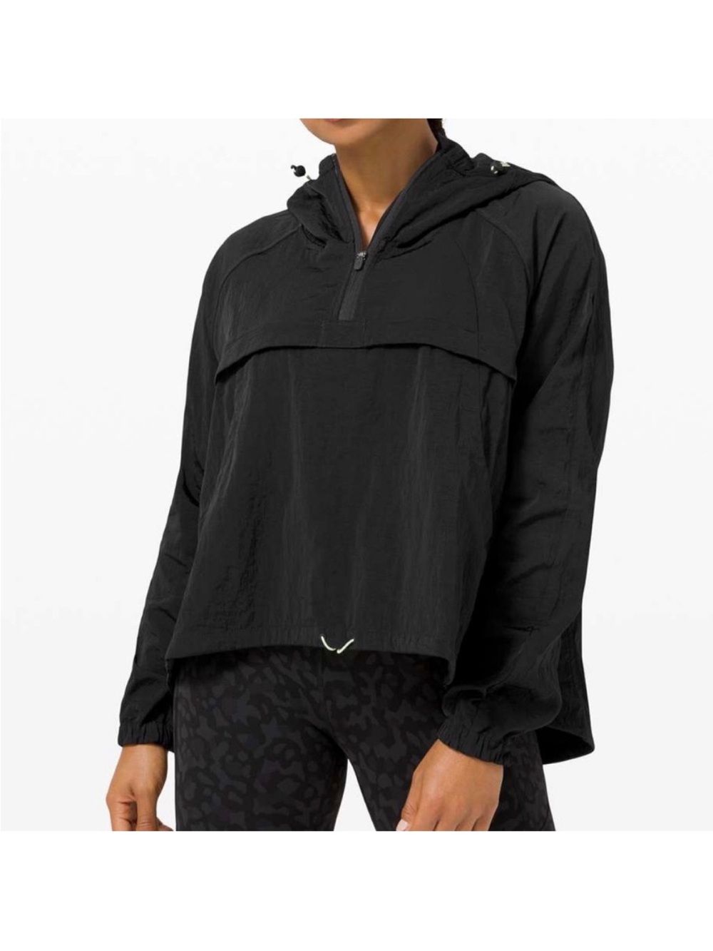 lululemon athletica Black Cropped Hooded Utility Jacket for Women